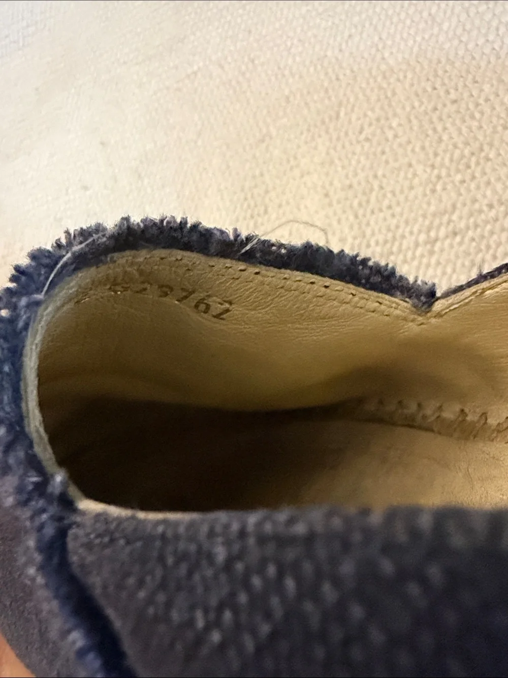 CHANEL Navy Canvas Espadrille Flats with Interlocking CC